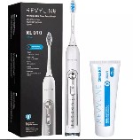 Звуковая щетка Revyline RL 010 в белоснежном корпусе идеально очищает зубы и десны от бактериального налета.  В наборе - 3 насадки,  индукционная база-зарядка,  кабель USB,  футляр для перевозки зубно ...