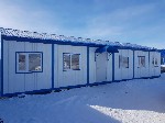 6-модульное здания 86 кв. м. (14,7м*5,85м).
Состоит из 6 блок-модулей. Каждый блок-модуль размером - 2450*2450*5850, усиленный каркас (швеллер 120*50*3), оцинкованный лист С8- 0,4мм., двухкамерные пл ...