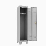 400х370х1725 мм
• цельносварная конструкция,  на ножках
• толщина металла 0,6 мм
• окраска:  корпус эмаль и двери – полимерно-порошковое покрытие светло-серого цвета RAL7035
•указана цена одного ш ...