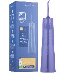 Ирригатор в стильном фиолетовом цвете из лимитированной серии.  Прибор имеет 5 режимов работы с 6 уровнями мощности.  Резервуар для воды вмещает 230 мл.  В комплекте - 2 сменные насадки.  Ирригатор уд ...