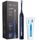 Стильная новинка на каждый день.  В зубной щетке сенсорное управление.  Благодаря смарт-датчику щетка автоматически включается при прикосновении к зубам.  В модели - 4 режима чистки,  3 насадки в набо ...
